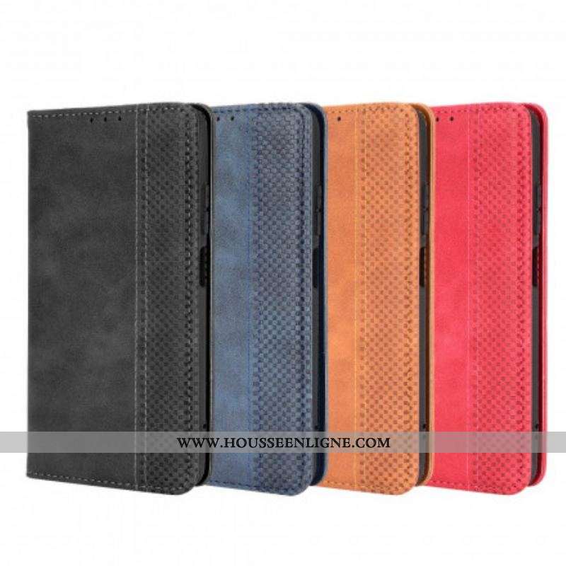 Flip Cover Xiaomi Redmi Note 10/10S/Poco M5s Effet Cuir Vintage Stylisé