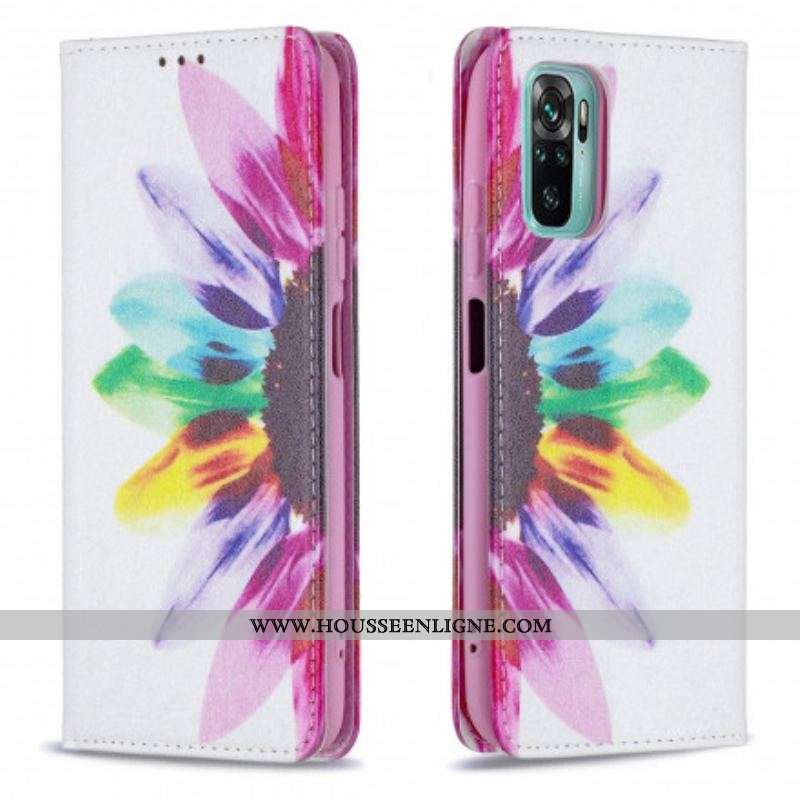 Flip Cover Xiaomi Redmi Note 10/10S/Poco M5s Fleur Aquarelle