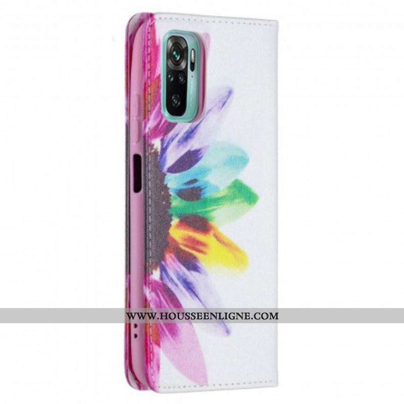 Flip Cover Xiaomi Redmi Note 10/10S/Poco M5s Fleur Aquarelle