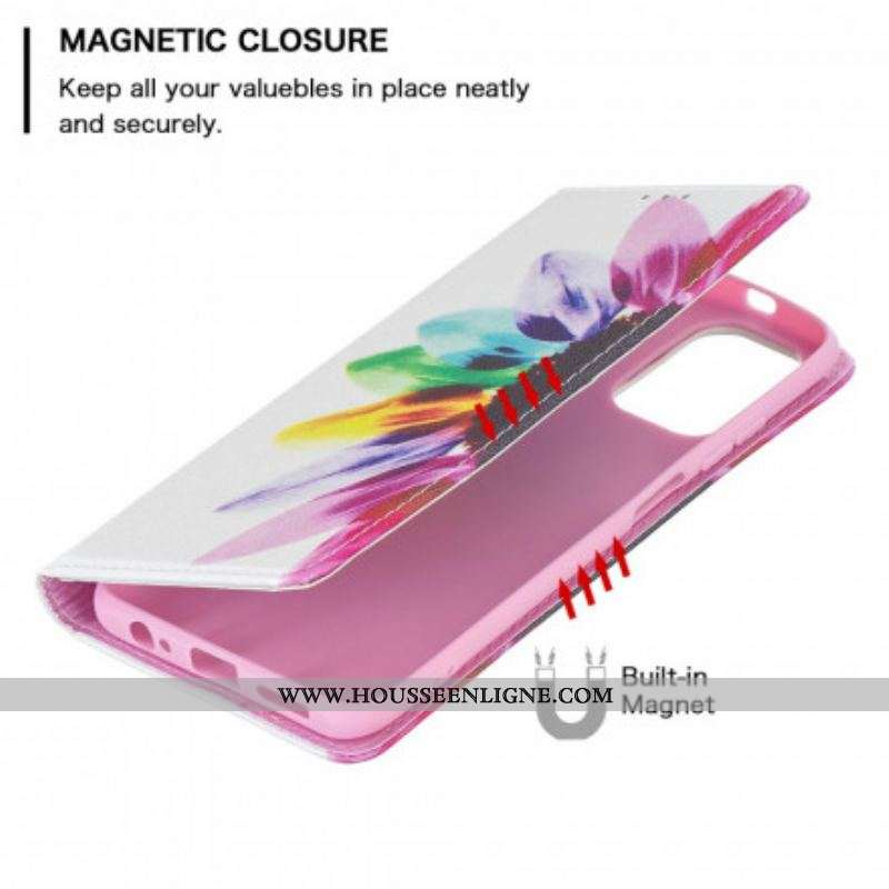 Flip Cover Xiaomi Redmi Note 10/10S/Poco M5s Fleur Aquarelle