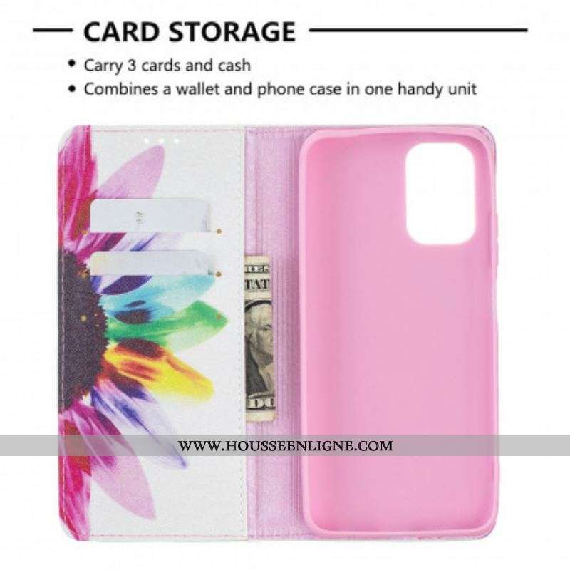 Flip Cover Xiaomi Redmi Note 10/10S/Poco M5s Fleur Aquarelle