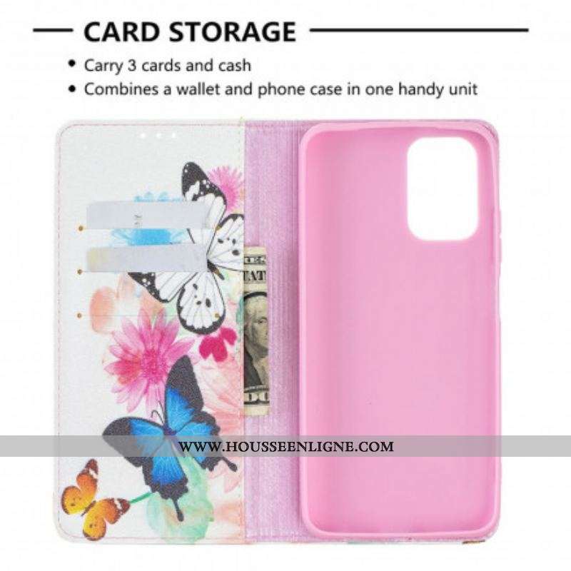 Flip Cover Xiaomi Redmi Note 10/10S/Poco M5s Papillons Colorés
