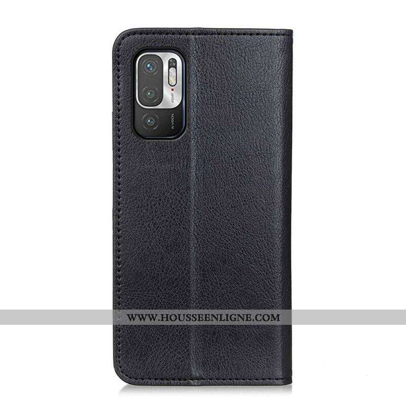 Flip Cover Xiaomi Redmi Note 10 5G / Poco M3 Pro 5G Cuir Litchi Fendu Texture