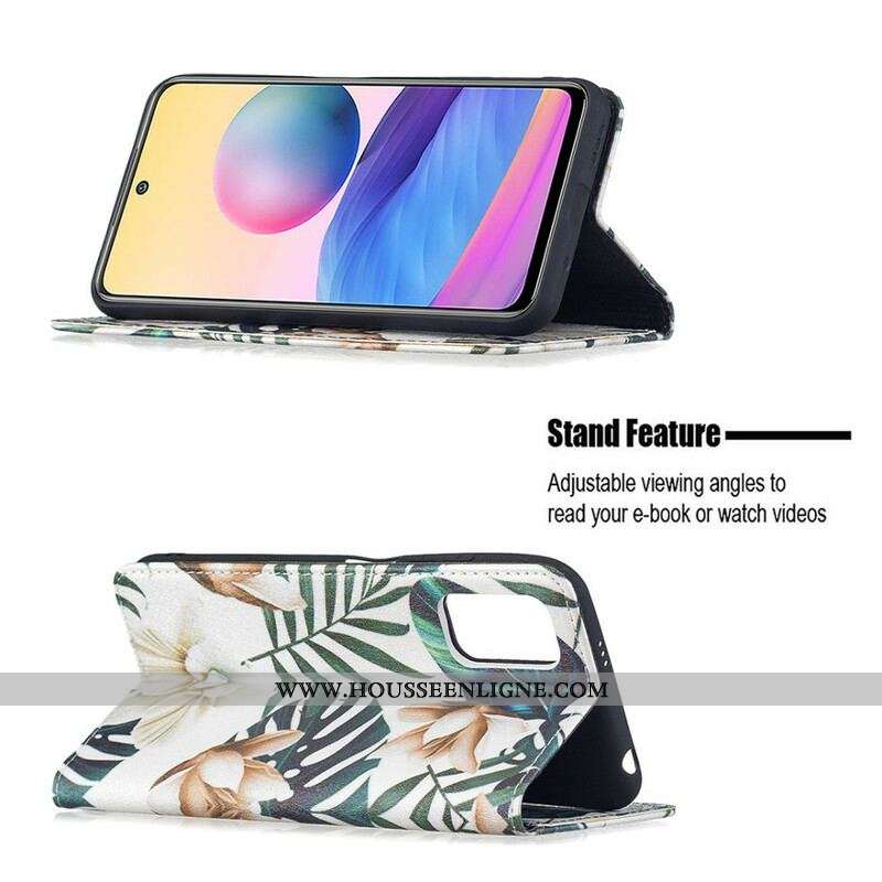 Flip Cover Xiaomi Redmi Note 10 5G / Poco M3 Pro 5G Feuilles