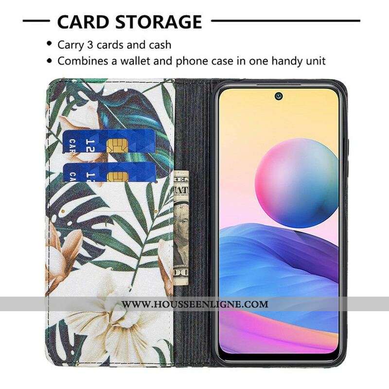 Flip Cover Xiaomi Redmi Note 10 5G / Poco M3 Pro 5G Feuilles