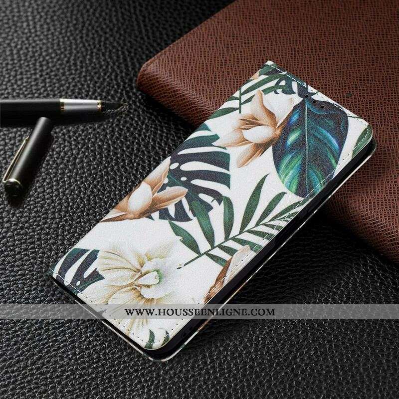 Flip Cover Xiaomi Redmi Note 10 5G / Poco M3 Pro 5G Feuilles