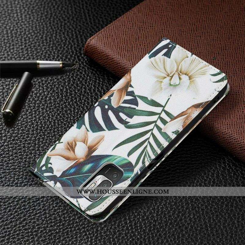 Flip Cover Xiaomi Redmi Note 10 5G / Poco M3 Pro 5G Feuilles