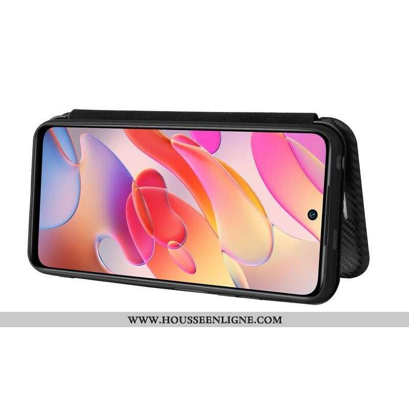 Flip Cover Xiaomi Redmi Note 10 5G / Poco M3 Pro 5G Fibre Carbone Coloré