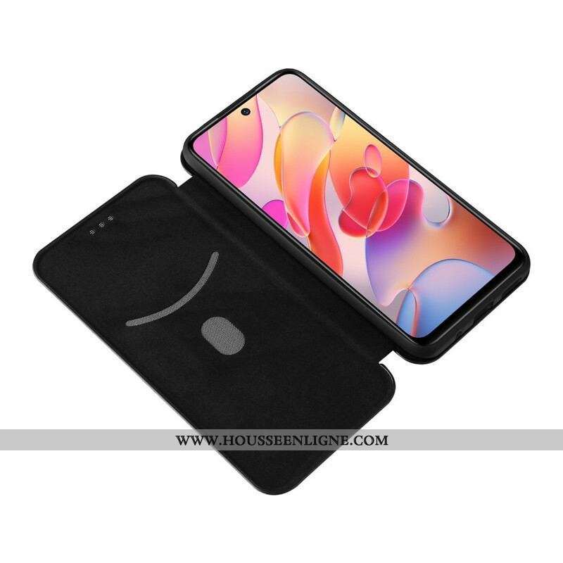 Flip Cover Xiaomi Redmi Note 10 5G / Poco M3 Pro 5G Fibre Carbone Coloré