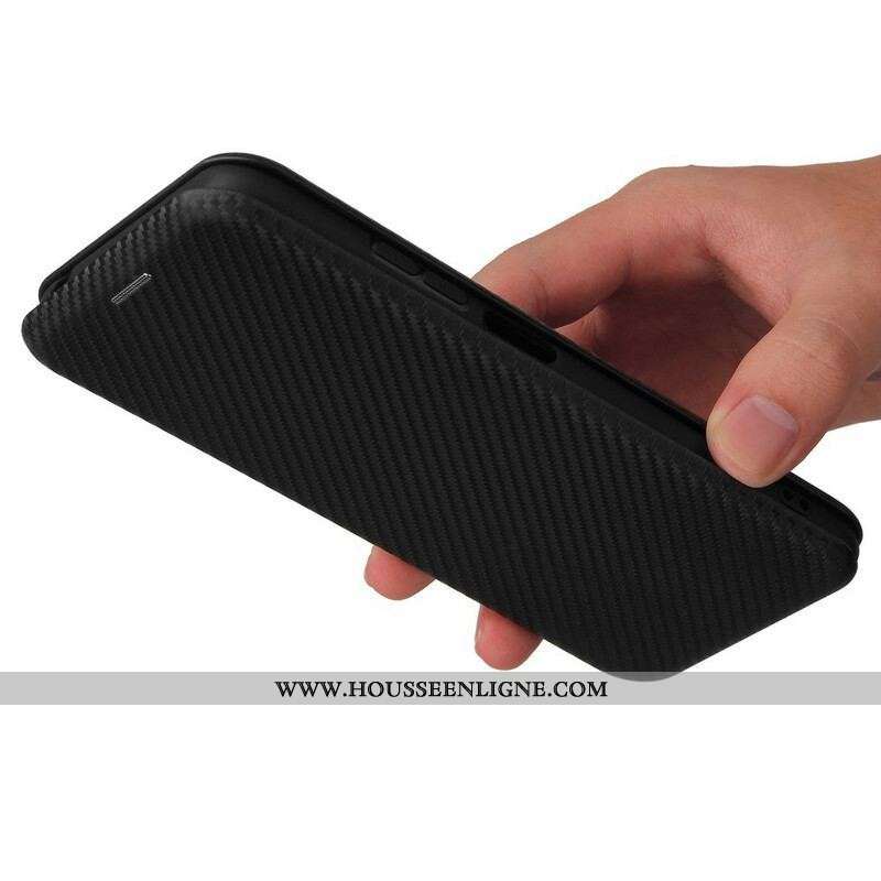 Flip Cover Xiaomi Redmi Note 10 5G / Poco M3 Pro 5G Fibre Carbone Coloré