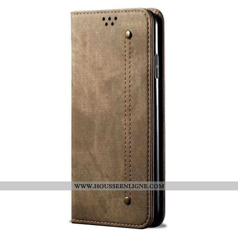 Flip Cover Xiaomi Redmi Note 10 5G / Poco M3 Pro 5G Tissu Jeans