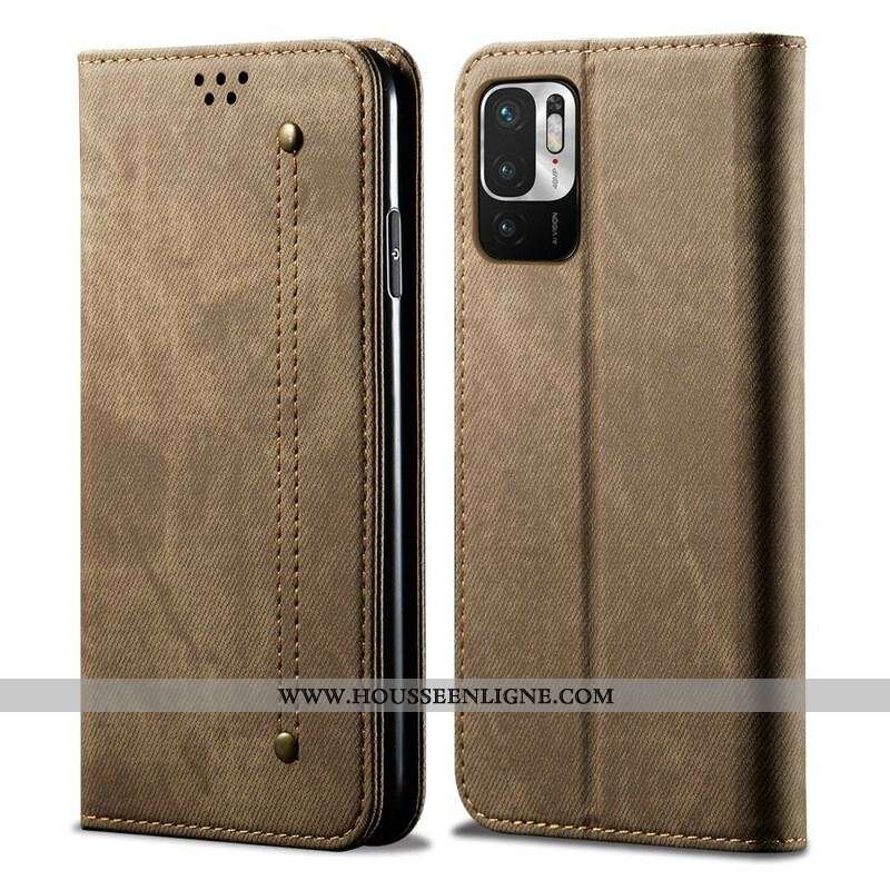 Flip Cover Xiaomi Redmi Note 10 5G / Poco M3 Pro 5G Tissu Jeans