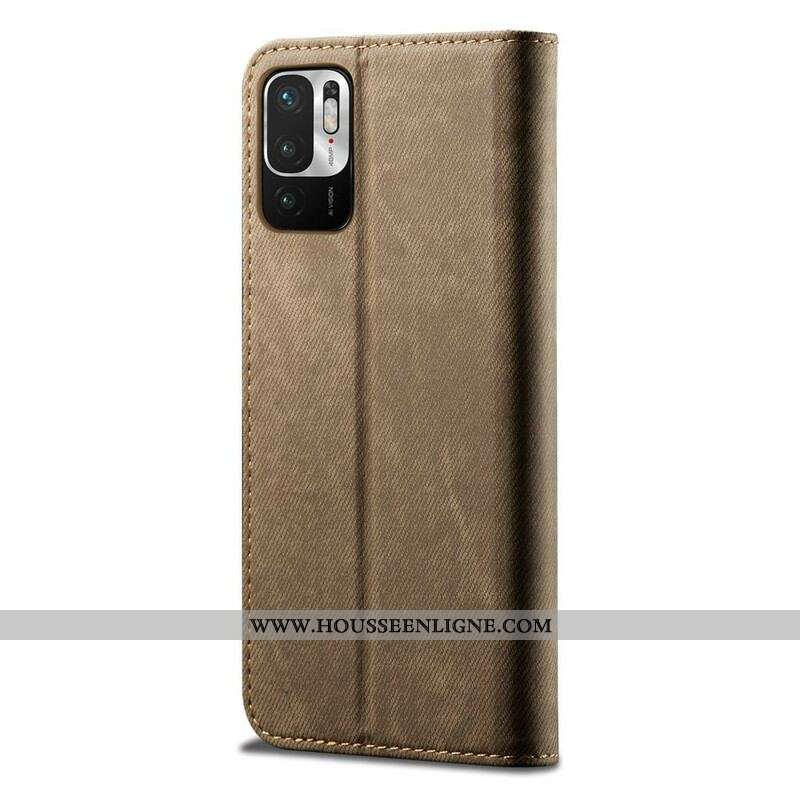Flip Cover Xiaomi Redmi Note 10 5G / Poco M3 Pro 5G Tissu Jeans