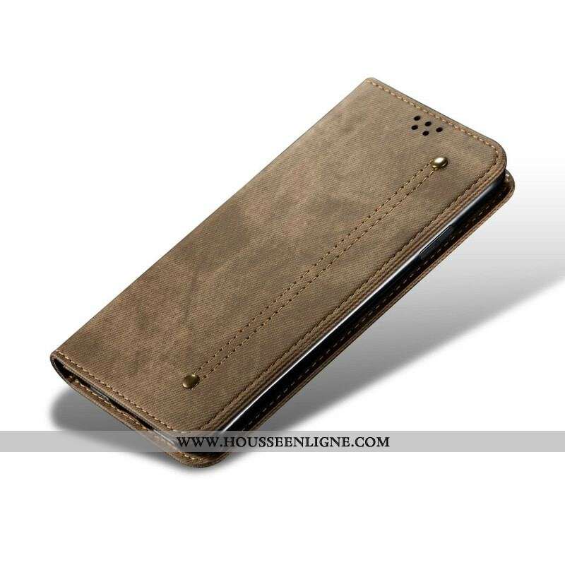 Flip Cover Xiaomi Redmi Note 10 5G / Poco M3 Pro 5G Tissu Jeans