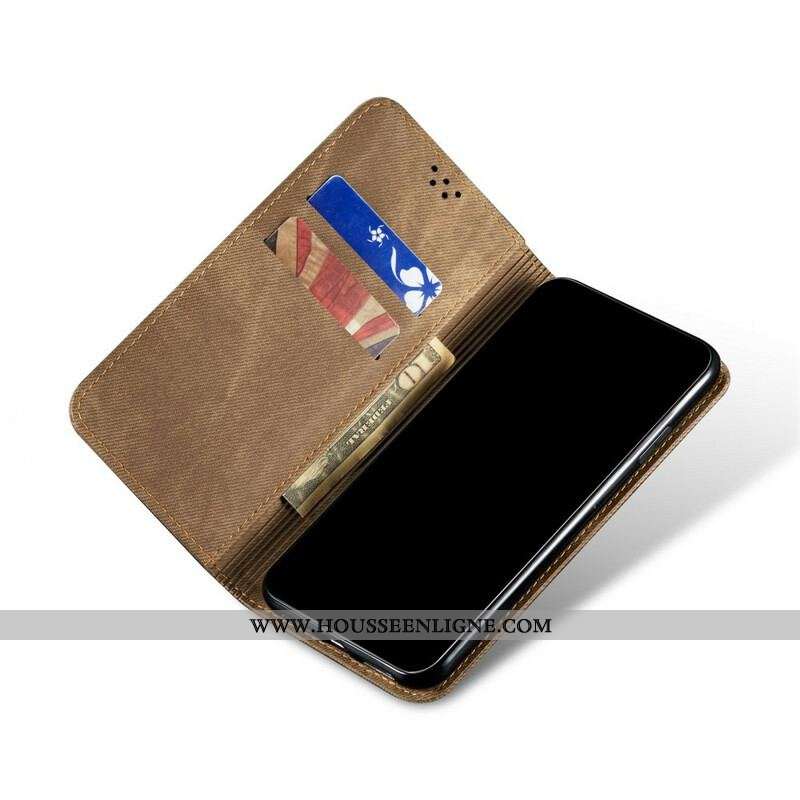 Flip Cover Xiaomi Redmi Note 10 5G / Poco M3 Pro 5G Tissu Jeans