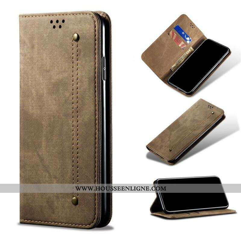 Flip Cover Xiaomi Redmi Note 10 5G / Poco M3 Pro 5G Tissu Jeans