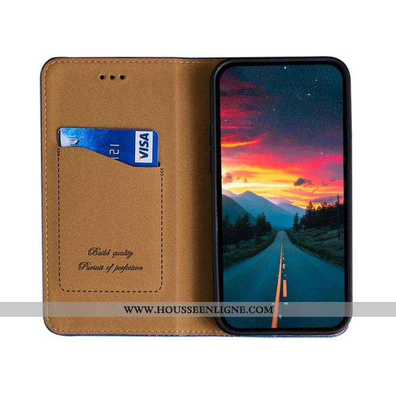 Flip Cover Xiaomi Redmi Note 10 Pro Cuir Litchi Fendu Coutures