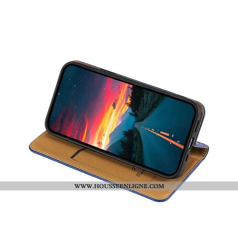 Flip Cover Xiaomi Redmi Note 10 Pro Cuir Litchi Fendu Coutures