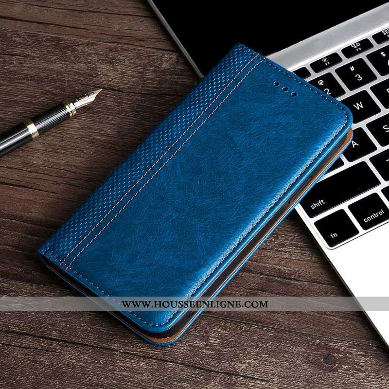 Flip Cover Xiaomi Redmi Note 10 Pro Cuir Litchi Fendu Coutures