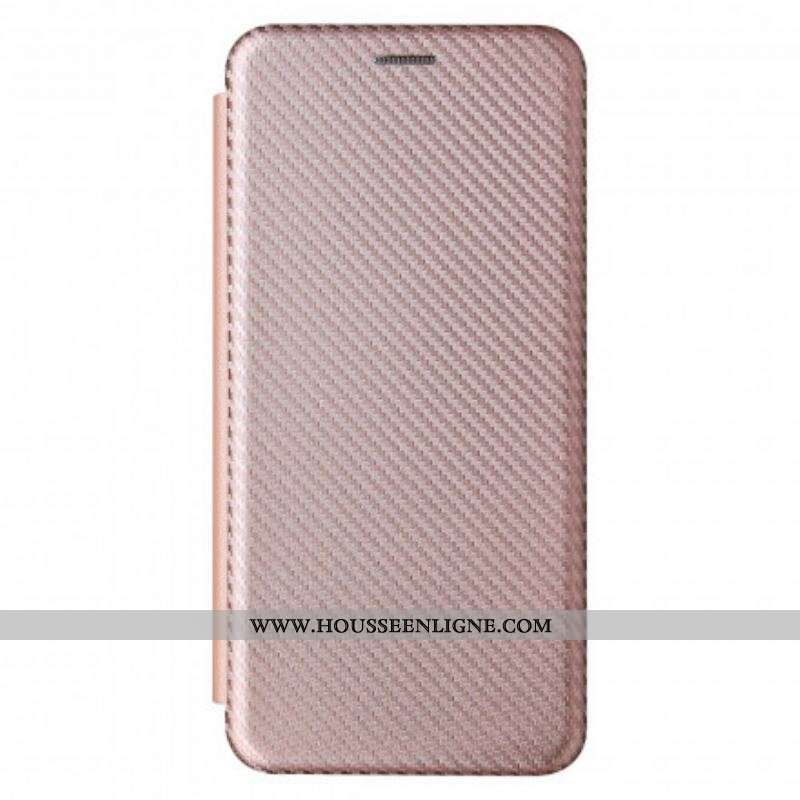 Flip Cover Xiaomi Redmi Note 10 Pro Fibre Carbone avec Anneau Support