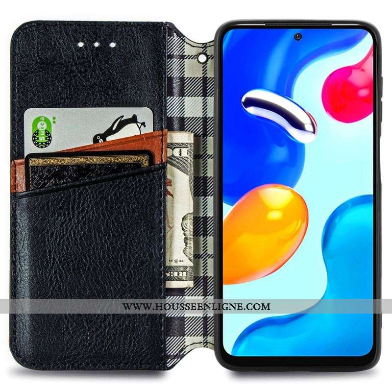 Flip Cover Xiaomi Redmi Note 11 / 11s Effet Cuir Texture Diamant