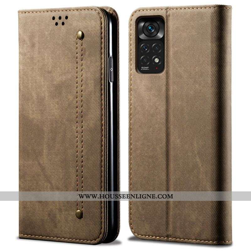 Flip Cover Xiaomi Redmi Note 11 Pro / Note 11 Pro 5G Tissu Jeans