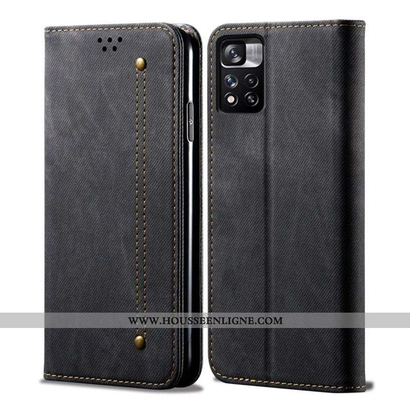 Flip Cover Xiaomi Redmi Note 11 Pro Plus 5G Tissu Jeans