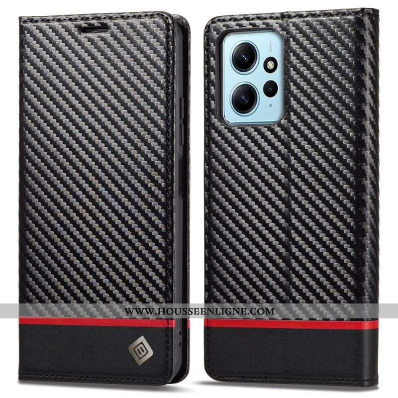 Flip Cover Xiaomi Redmi Note 12 4G Fibre Carbone LC.IMEEKE