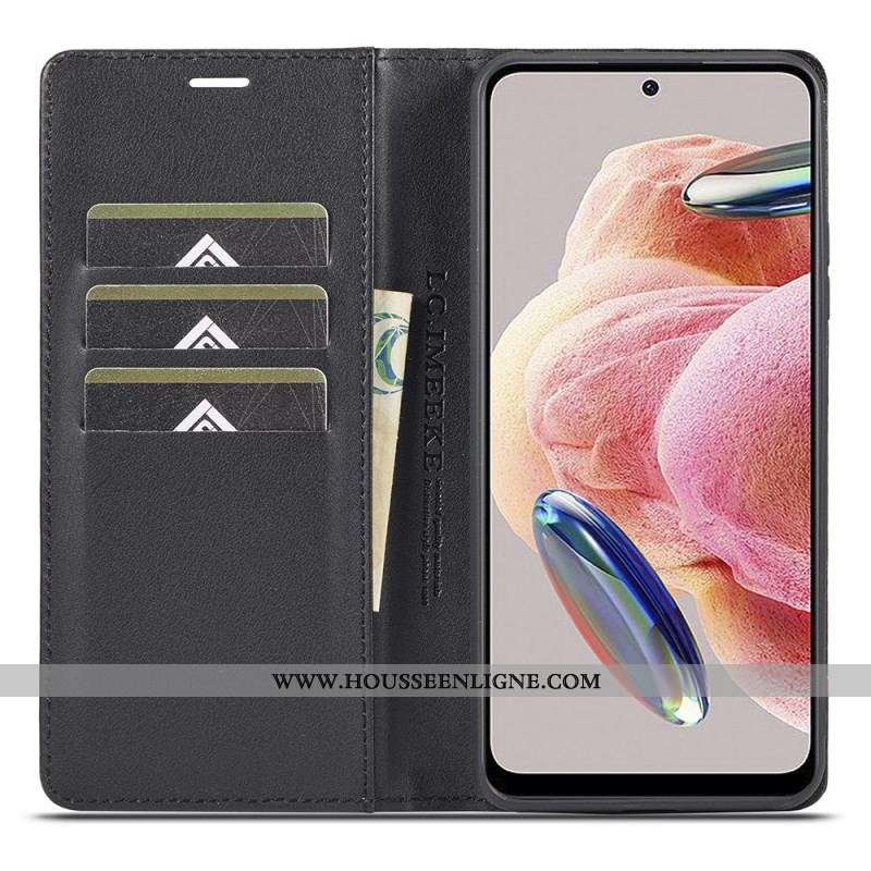 Flip Cover Xiaomi Redmi Note 12 4G Fibre Carbone LC.IMEEKE