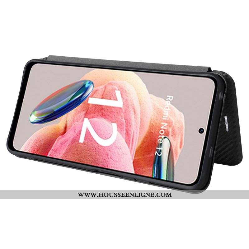 Flip Cover Xiaomi Redmi Note 12 4G Fibre Carbone