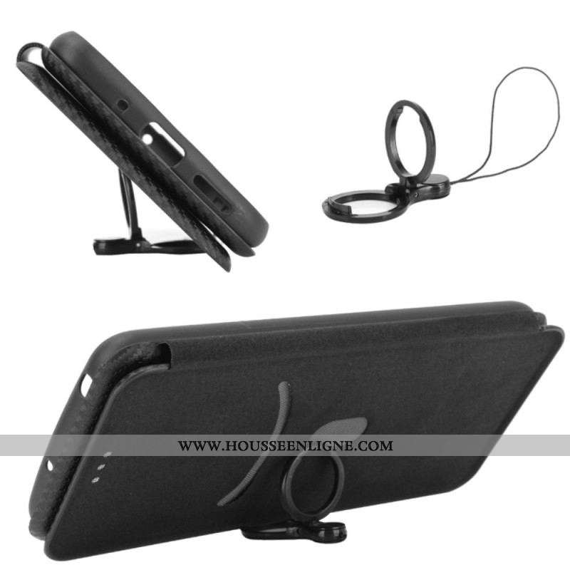 Flip Cover Xiaomi Redmi Note 12 4G Fibre Carbone