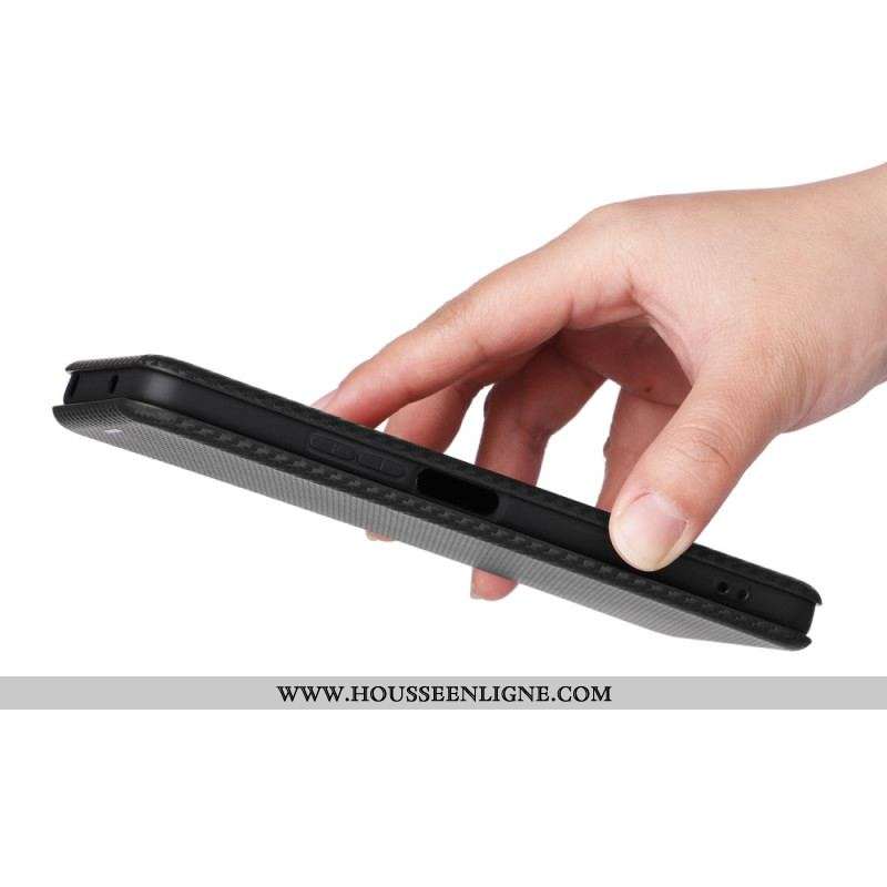 Flip Cover Xiaomi Redmi Note 12 4G Fibre Carbone