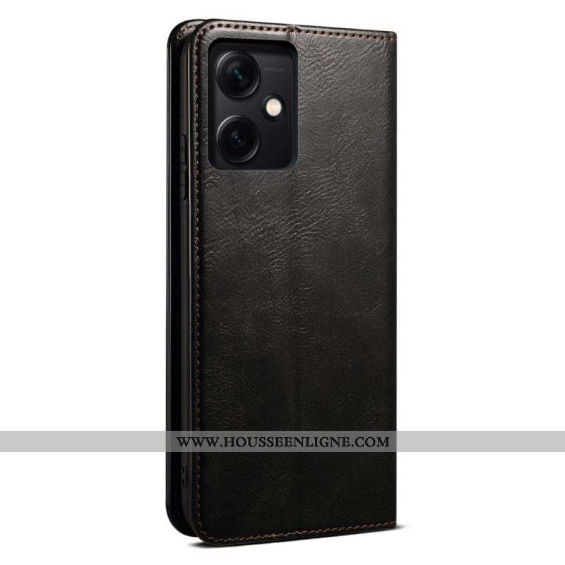 Flip Cover Xiaomi Redmi Note 12/Poco X5 5G Simili Cuir Ciré