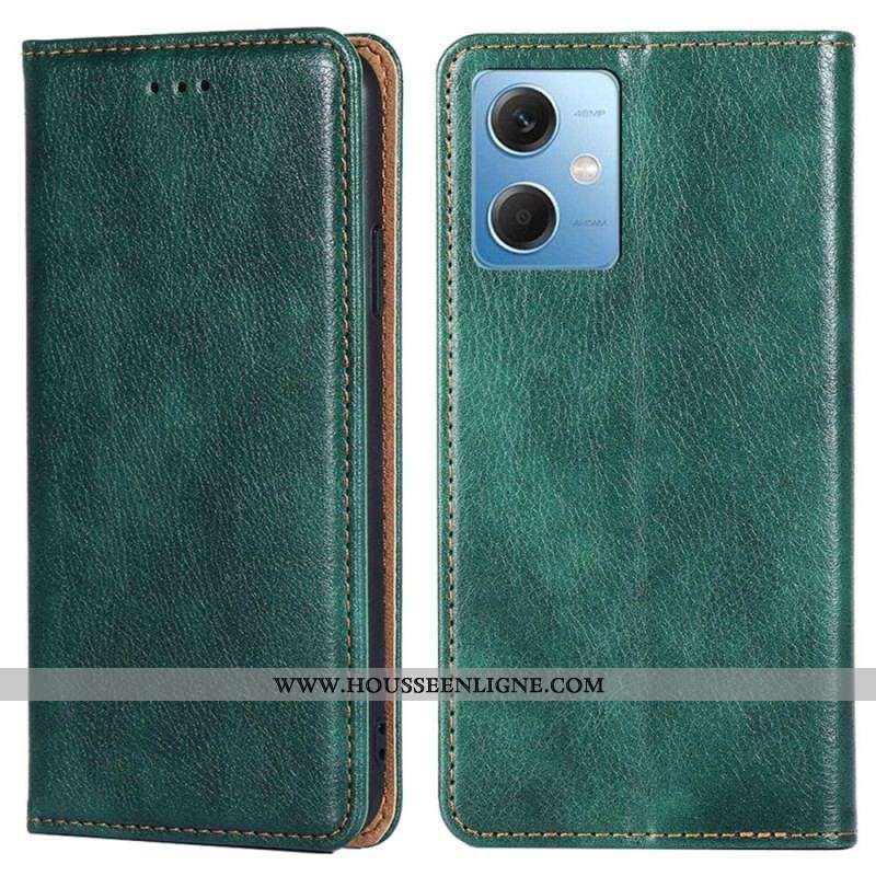 Flip Cover Xiaomi Redmi Note 12/Poco X5 5G Simili Cuir Coutures