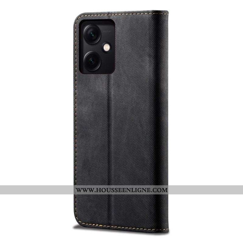 Flip Cover Xiaomi Redmi Note 12/Poco X5 5G Tissu Jeans