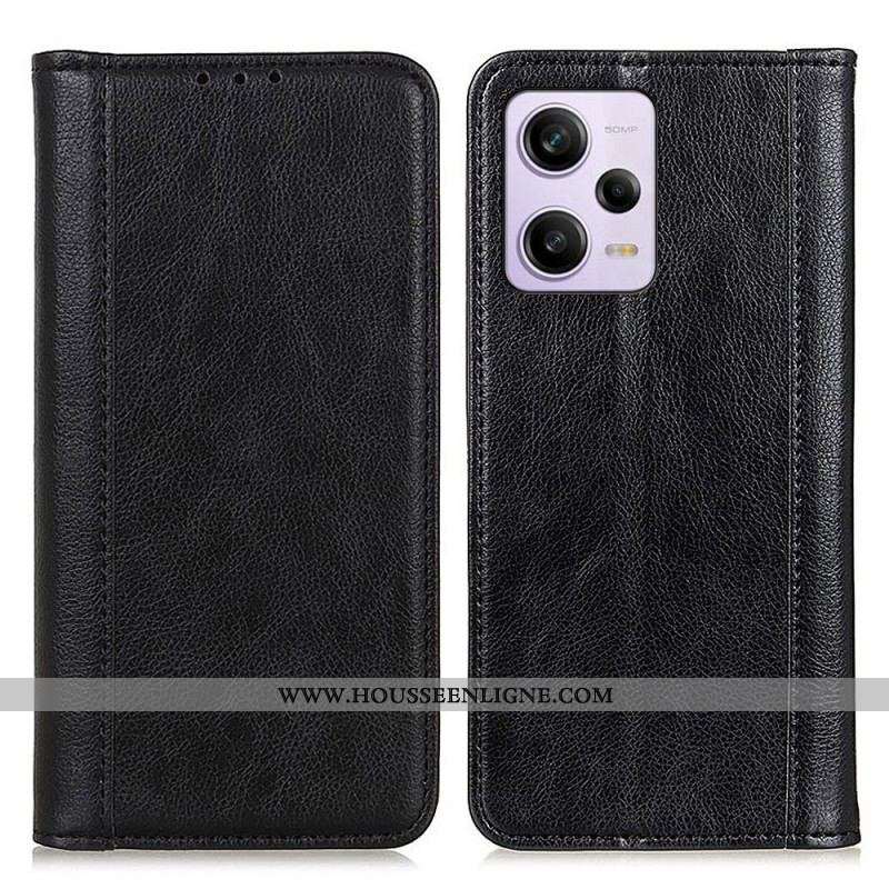 Flip Cover Xiaomi Redmi Note 12 Pro Plus Cuir Litchi Fendu