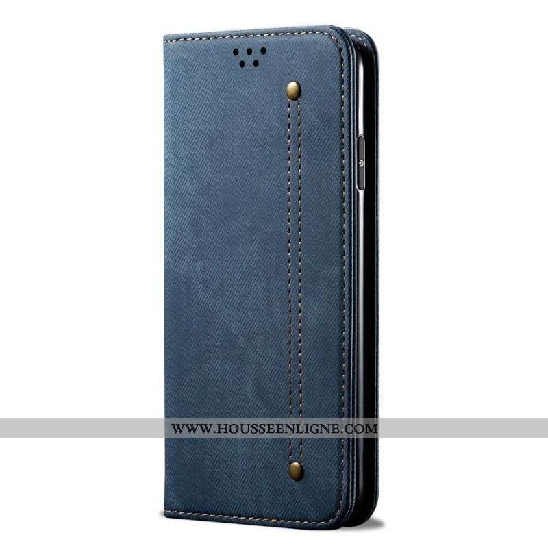 Flip Cover Xiaomi Redmi Note 12 Pro Plus Tissu Jeans