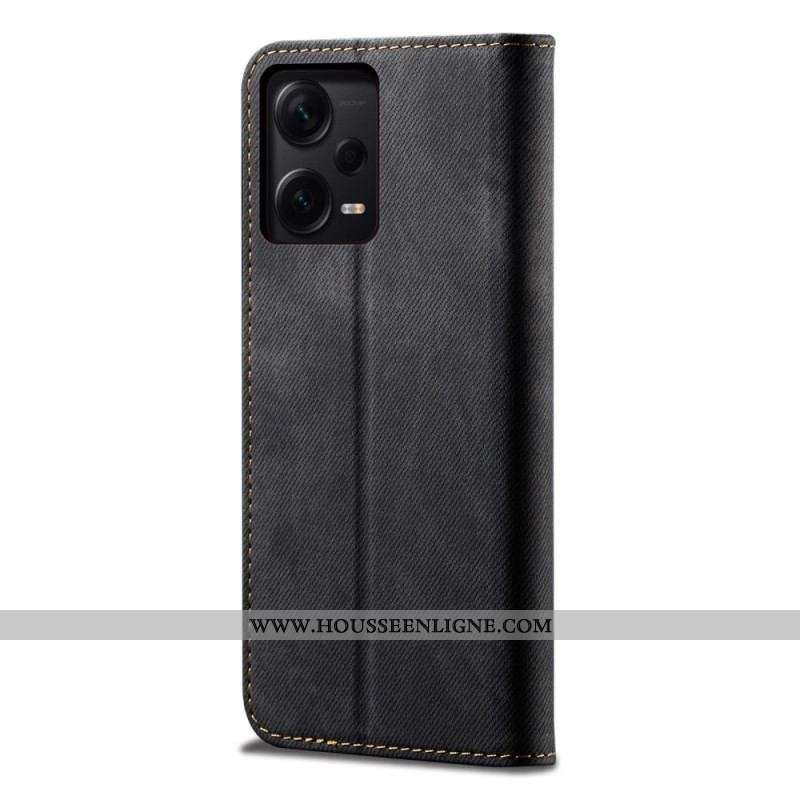 Flip Cover Xiaomi Redmi Note 12 Pro Plus Tissu Jeans