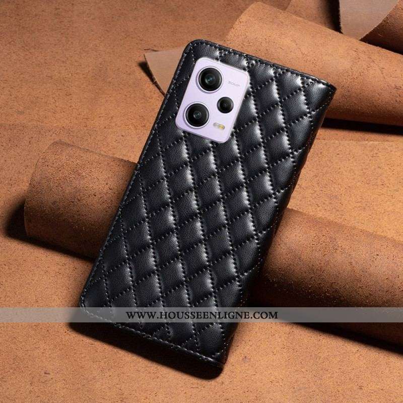 Flip Cover Xiaomi Redmi Note 12 Pro/Poco X5 Pro 5G Matelassée BINFEN COLOR