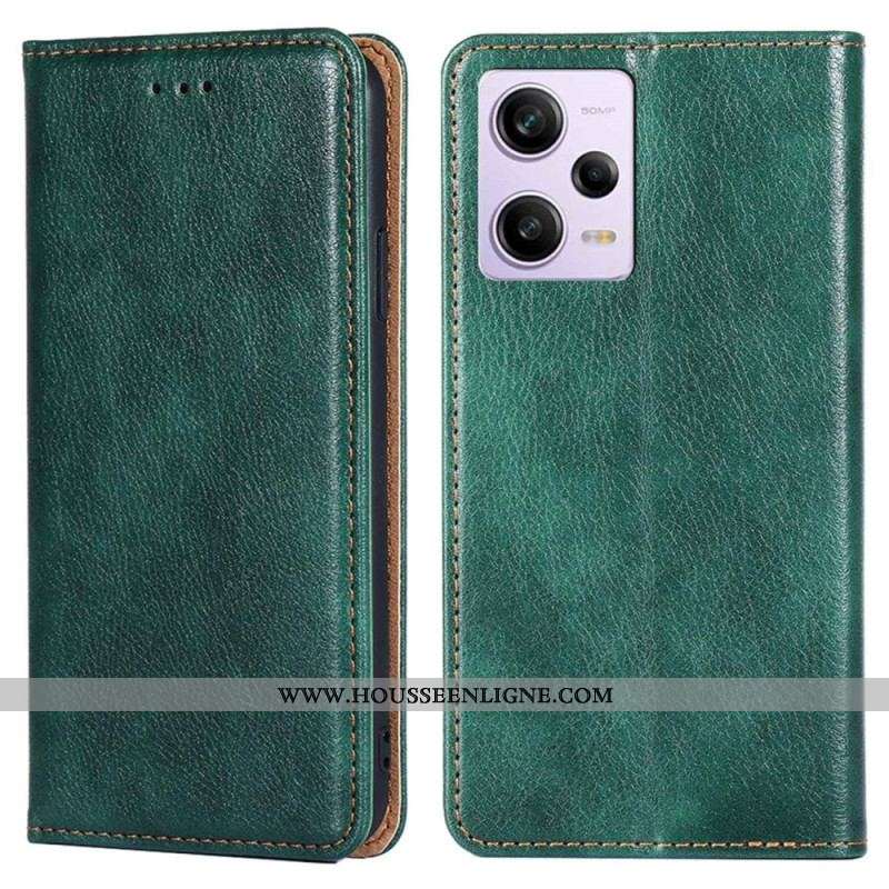 Flip Cover Xiaomi Redmi Note 12 Pro/Poco X5 Pro 5G Simili Cuir Coutures