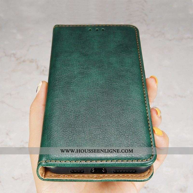 Flip Cover Xiaomi Redmi Note 12 Pro/Poco X5 Pro 5G Simili Cuir Coutures