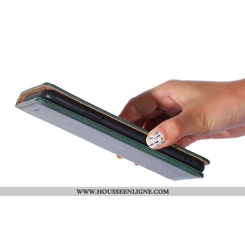Flip Cover Xiaomi Redmi Note 12 Pro/Poco X5 Pro 5G Simili Cuir Coutures
