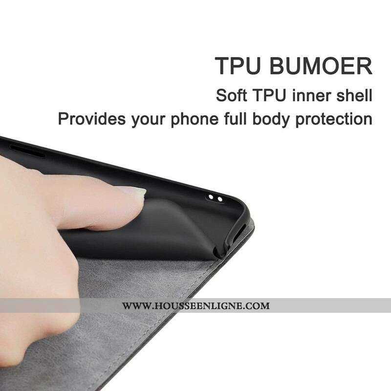 Flip Cover iPhone 13 Mini Bicolore Effet Cuir