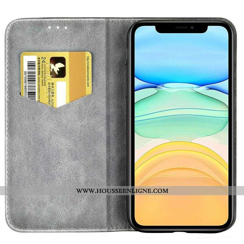 Flip Cover iPhone 13 Mini Bicolore Effet Cuir
