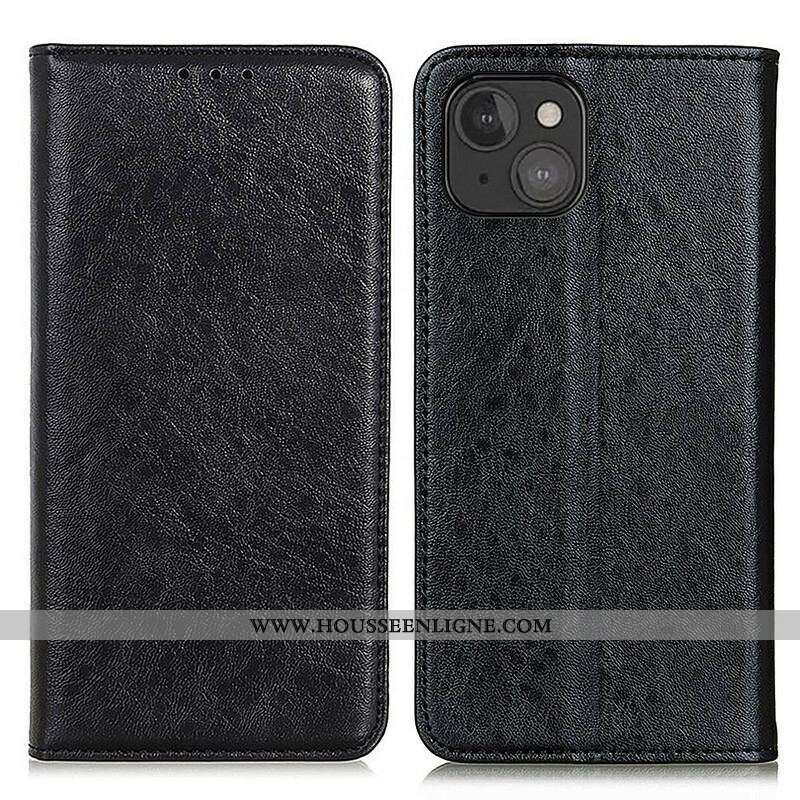 Flip Cover iPhone 13 Mini Cuir Fendu Texturé