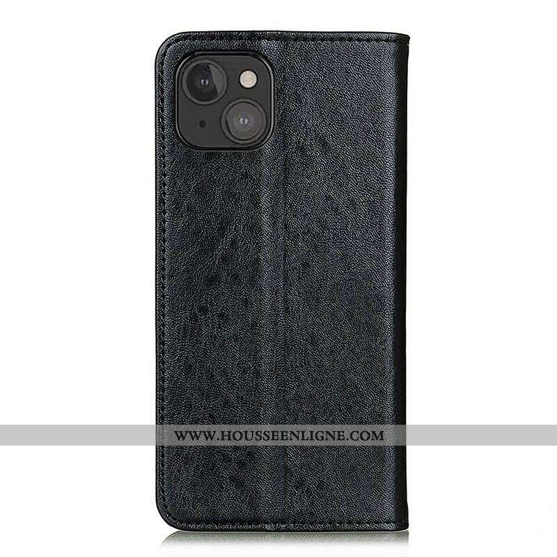 Flip Cover iPhone 13 Mini Cuir Fendu Texturé