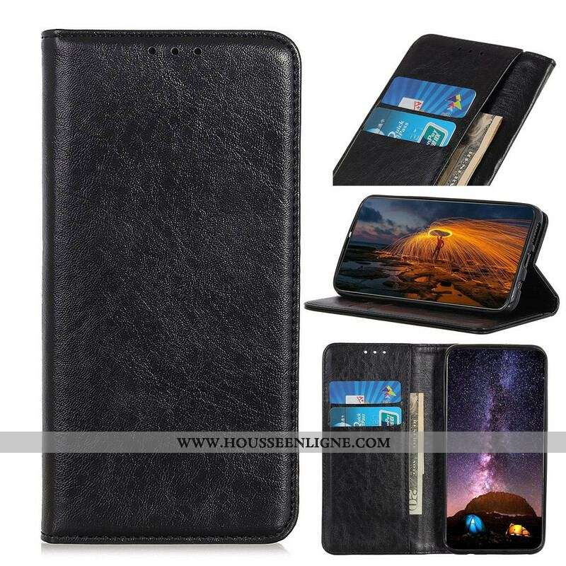 Flip Cover iPhone 13 Mini Cuir Fendu Texturé