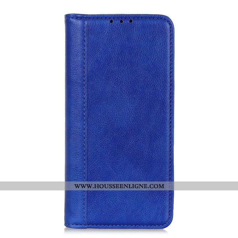 Flip Cover iPhone 13 Mini Cuir Litchi Fendu Élégance