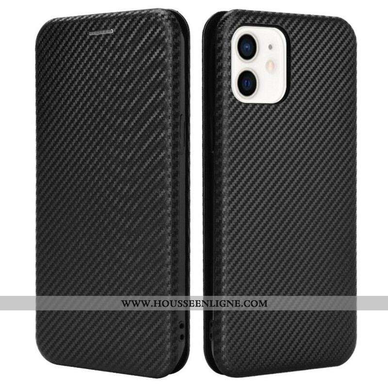 Flip Cover iPhone 13 Mini Fibre Carbone