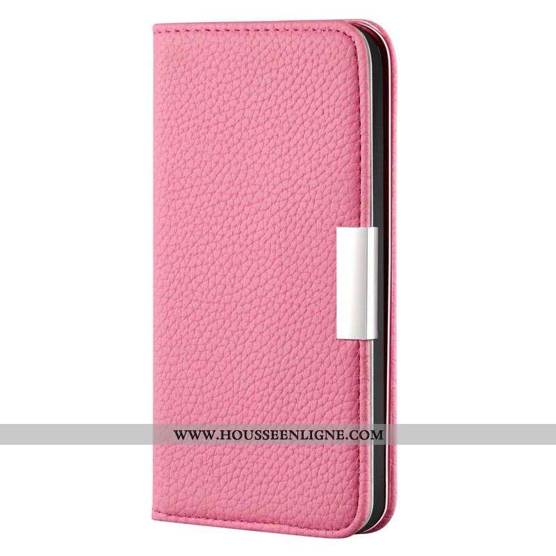 Flip Cover iPhone 13 Mini Simili Cuir Litchi Ultra Chic